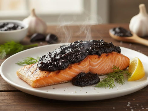 WILD RIVER BLACK GARLIC 100% (13.4 oz American Grown & Made - - Premium Black Garlic Puree ) - Naturally Aged Gilroy