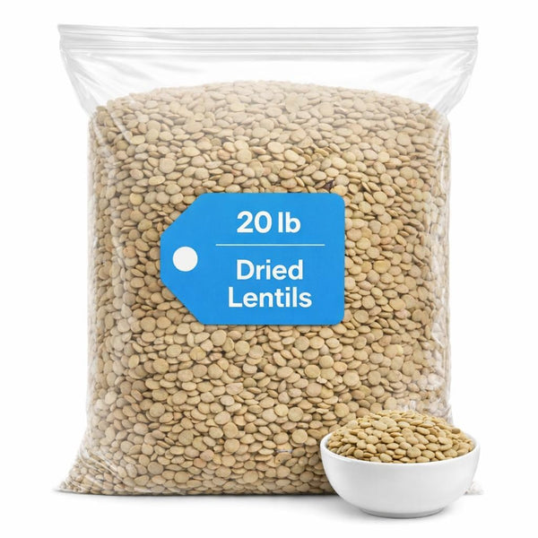 Triplenet Pricing Dried Lentils, 20 lb Bulk Bag, Protein-Rich Pantry Staple for Soups &