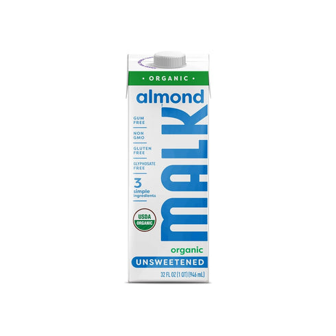 MALK Organic Unsweetened Almond Milk, 32 FZ