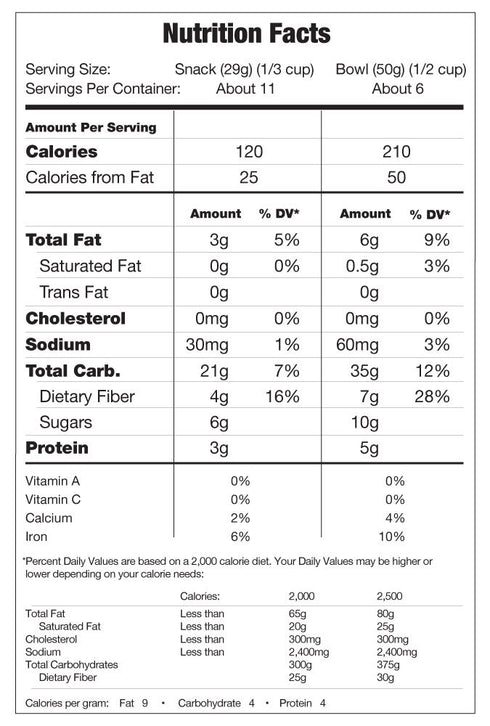6g 11oz, 3 Count Kind Healthy Grains Granola, Cinnamon Oat Clusters with Flax Seeds, Gluten Free, Healthy Snack Mix