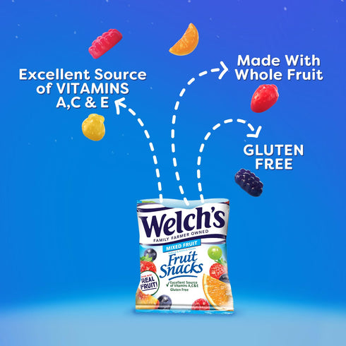 Pack, 0.8 oz (Pack 120) Welch's Fruit Snacks Bundle, Mixed Fruit, Berries 'N Cherries & Island Fruits, Gluten Free