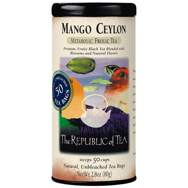 The Republic of Tea - Mango Ceylon Black Tea, Metabolic Frolic Tea,
