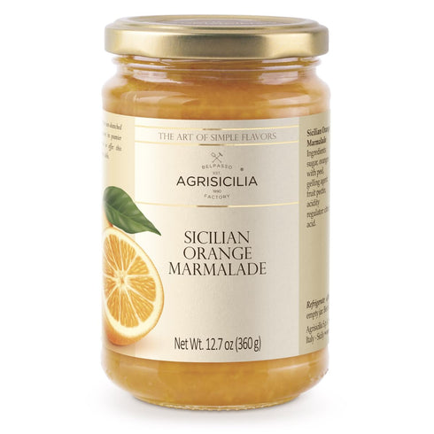 Agrisicilia Sicilian Orange Marmalade Authentic Italian Citrus Jam with Fruit Peel, Made