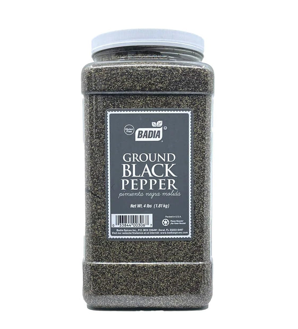 Badia Ground Black Pepper, 4 Pound Premium Seasoning for Cooking & Freshly