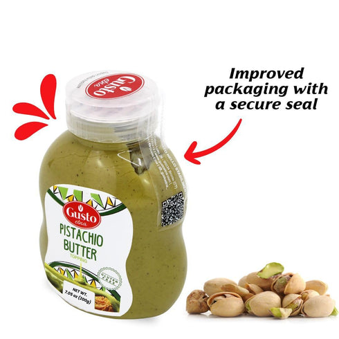 200 (7.05 oz), GUSTO ETNA Pistachio Cream/Butter, Squeeze Botttle g Sicilian Pistachio Cream, Ideal for coffee