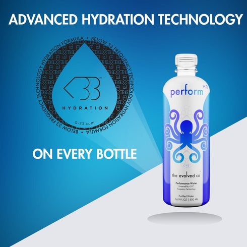 PerformH2O 33 (<33), 16.9 OZ/500ML (Pack 12) The Evolved Co.s Performance Water with Below Frequency Technology
