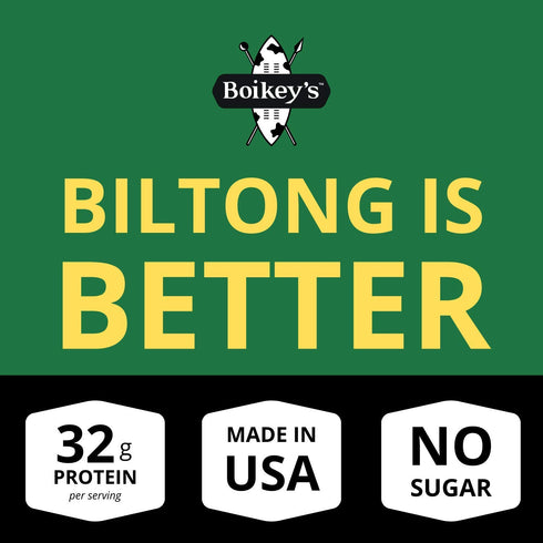 Boikeys Biltong South African Style Beef Jerky - Chili Flavor - Gluten Free - 2 oz (3 Pack) - 32g Protein