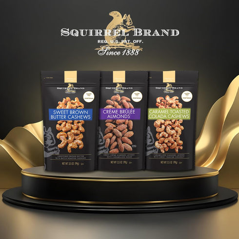 3.5 OZ SQUIRREL BRAND Crme Brulee Almonds, Resealable Bag