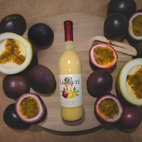 Generic Haitian Cremas Passion Fruit Flavored Drink with Organic Condensed Milk, White Rum, Vanilla, and Cinnamon