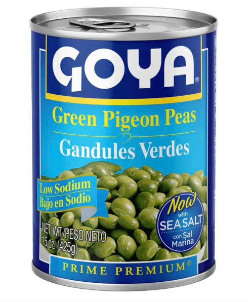Goya Green Pigeon Peas Low Sodium, 15 oz, 2-Pack