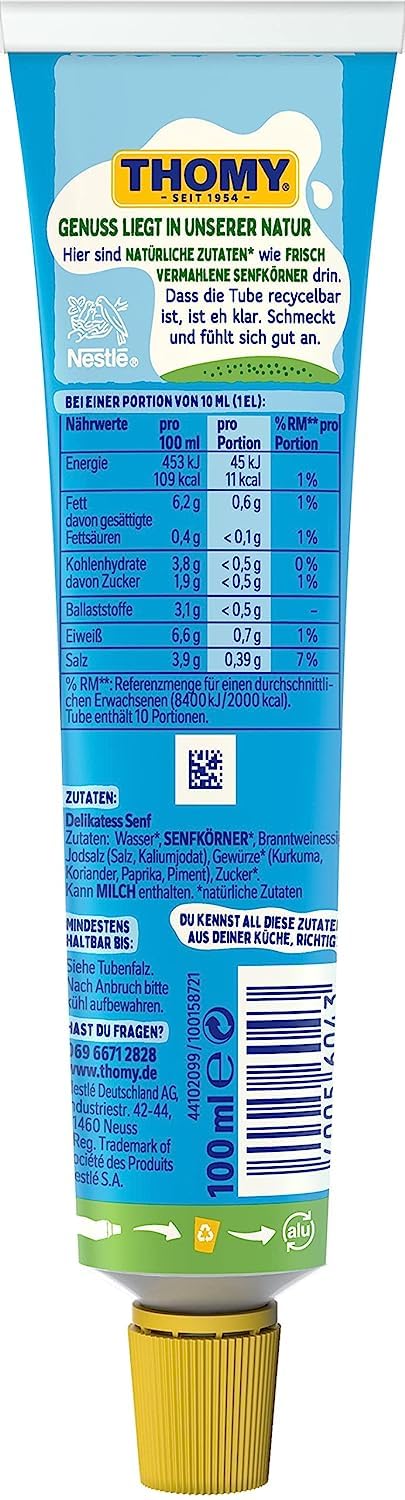 Thomy 3 100 ml Mittelscharfer Delikatess Senf Medium Hot German Mustard - x - - Germany