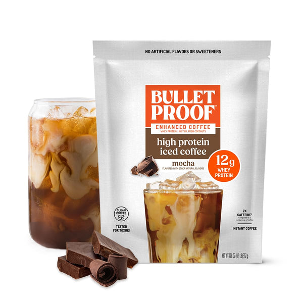 Bulletproof Iced Protein Coffee, Mocha, 12g Whey Protein + MCT Oil, 170mg