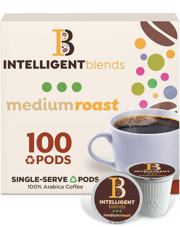 Intelligent Blends Medium Dark Roast Coffee Pods, 100 ct, Single Serve Pods