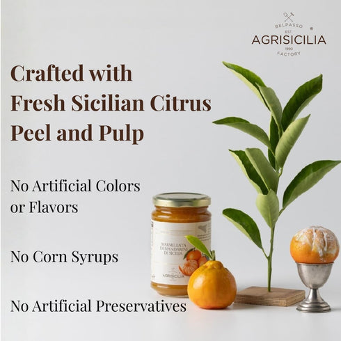 Pack, 12.7 oz Packaging Agrisicilia Marmalade Vareity Mandarin, Sicilian and Blood Orange Authentic Italian Citrus Jam