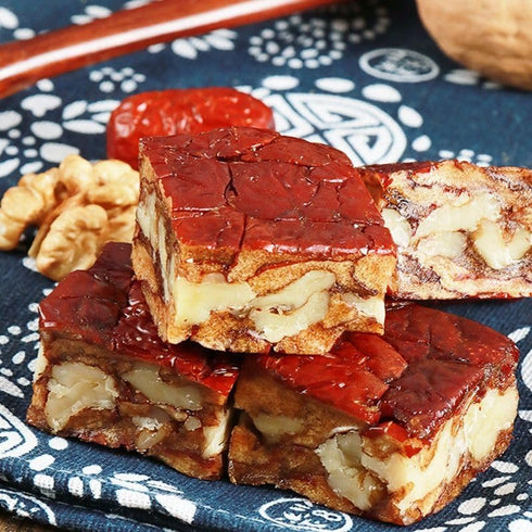 250g,Natural Packaged (250g) Walnut & Jujube Pie Energy Snack with Whole Walnuts & Dates ,Sweet & Chewy Healthy