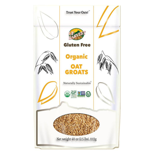 2.5 (40 oz) Pack 2 GF Harvest Gluten Free Organic Oat Groats, Pound Bag