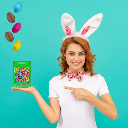 The Dreidel Company Easter Chocolate Eggs, Half-Pound Multicolored Foil Wrapped Milk Chocolate In Easter Egg Box, Party