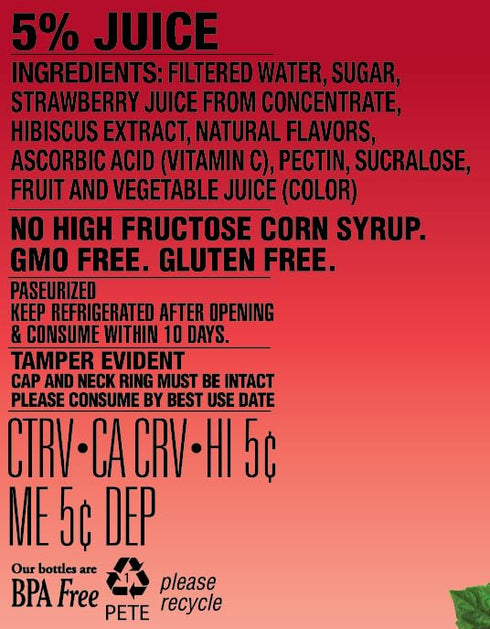64 Oz (Pack 8) Langers Agua Fresca, Fresa y Jamaica (Strawberry Hibiscus), Fl