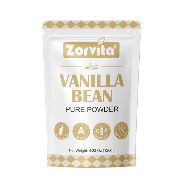 Zorvita Madagascar Vanilla Bean Powder 4.23 Oz Pure Ground Grade A Vanilla Bean