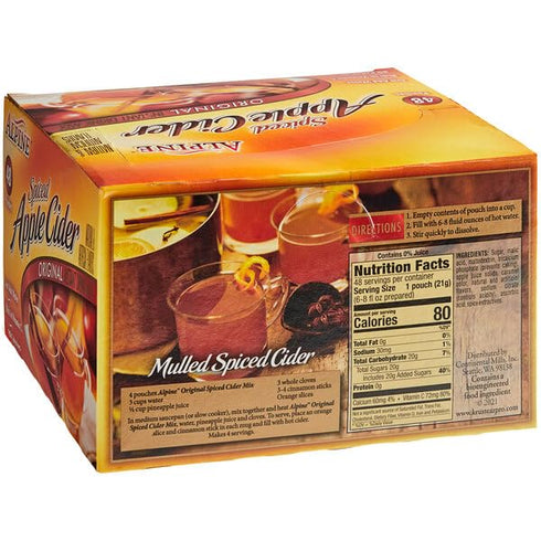 48 Packets, 0.74 oz. Prompt Prep Spiced Apple Cider Instant Drink Mix - Spiced Apple Cider Instant Drink Mix Portion