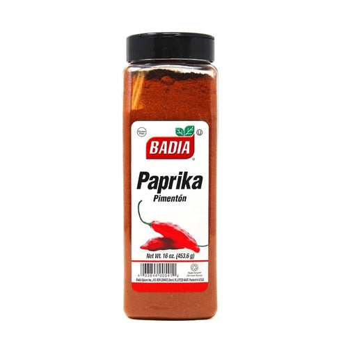 16 oz Badia Paprika, Mild Sweet Flavor for Cooking Rice, Seafood, Stews, Garnishing, Grilling & Seasoning, All-Natural