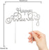 Happy Anniversary Cake Topper, Wedding Anniversary Crystal Rhinestone Party Decoration, Silver