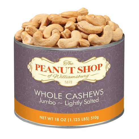 The Peanut Shop of Williamsburg Salted Cashews, 18 Ounce