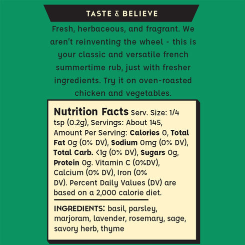 Spicewalla Herbs De Provence, 1.0 oz | Non-GMO, Gluten-Free, No MSG Seasoning