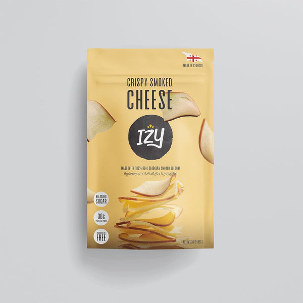 IZY Crispy Smoked Sulguni Cheese Chips 100% Natural, Keto-Friendly, Gluten-Free Snack Freeze-Dried 90g