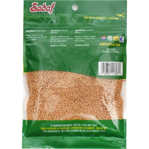 4oz 4 oz Sadaf Mustard Seeds - Mustard Seeds for Cooking or Pickling Whole - Kosher and Halal - Resealable bag