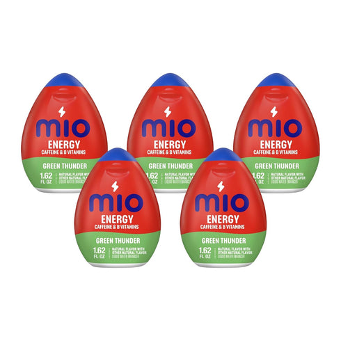 Mio Energy Liquid Water Enhancer, Green Thunder, 1.62 OZ, Pack of 5