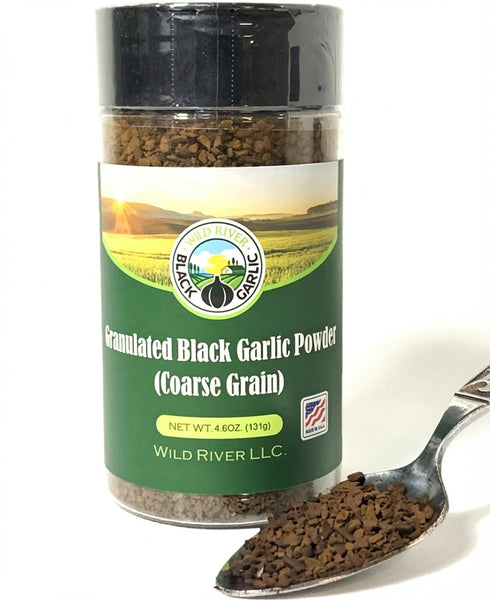 WILD RIVER BLACK GARLIC 100% Pure American Grown Black Garlic Powder, Wild River, Made in USA,