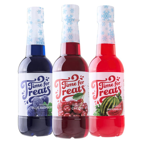 Time For Treats 3-Pack Cherry, Blue Raspberry, Watermelon Syrup 16.9 Fluid Ounce