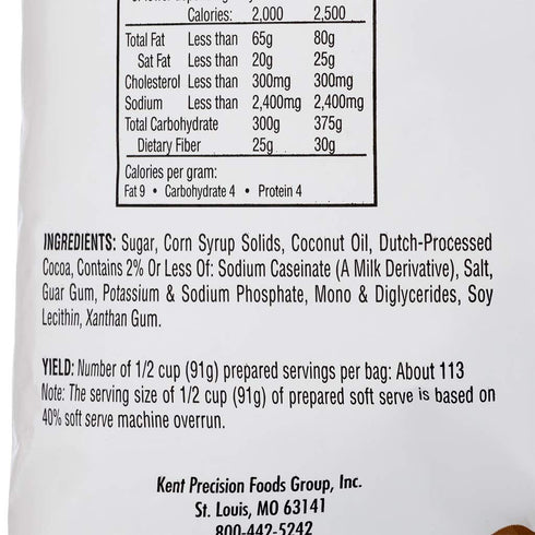 Countertop 6 lb Frostline Chocolate Soft Serve Ice Cream Mix, Lactose & Gluten Free - Just Add Water, Dairy, or Dairy