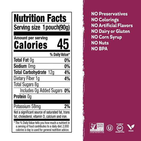 3.2oz (18pk) Buddy Fruits Snacks To Go Cinnamon Unsweetened Applesauce Pouch Gluten-Nut-Dairy-Preservatives-BPA Free