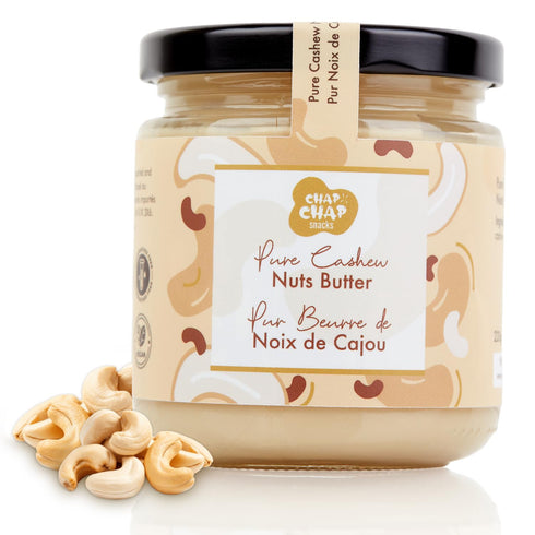 Chap Chap Snacks Pure Cashew Nut Butter 100% Roasted Cashews, Creamy &