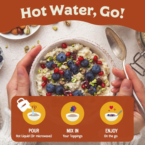 15 oz (10 Easy Morning Instant Oatmeal Mix, Organic Ingredients, Naturally Gluten-Free, No Sugar Added, Hot Cereal