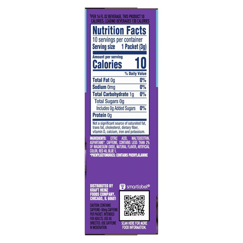 Pack (10 Pack) Crystal Light On The Go Drink Mix Variety Grape & Peach Mango with Caffeine ct Each) (Variety