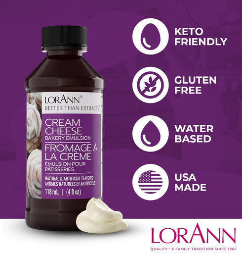 16 Oz LorAnn Oils Cream Cheese Bakery Emulsion: True Essence, Ideal for Boosting Fruit Tones in Cakes, Cookies