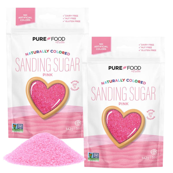 Pure Food Dye Free Pink Sanding Sugar, 5 oz (2 Pack) |