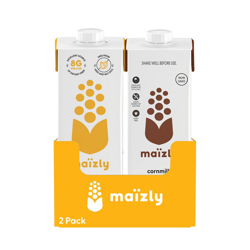 Maizly Mix TwoPack | Original & Chocolate NonGMO Corn Milk Alternatives |