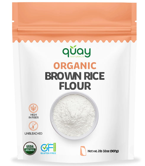 Quay Naturals Organic Brown Rice Flour Finely Milled 2 lb Gluten Free,