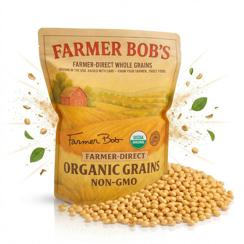 Farmer Bob's Organic Soybeans Dry - USA Grown for Soy Milk, Tofu,