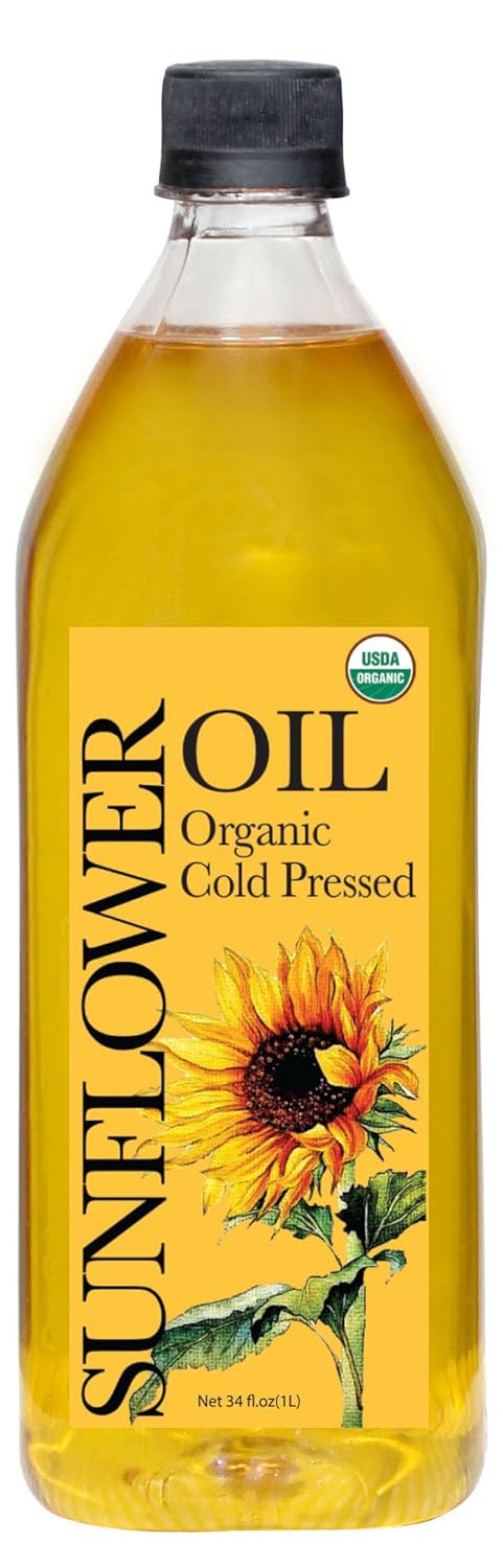 Daana Sunflower Oil: Certified USDA Organic, Extra Virgin, Cold Pressed, High Oleic,
