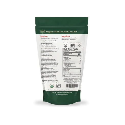 ARNEL'S ORIGINALS GOOD & GLUTEN FREE 2-pounds Pizza Crust Mix, Certified Gluten free, Organic, non-GMO Verified