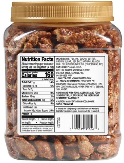 MORALZA 2.5 lbs. 1209607. 200ml 2 Kirkland Signature Praline Pecans, Item Bundle with Silicone Collapsible Cup - Items.