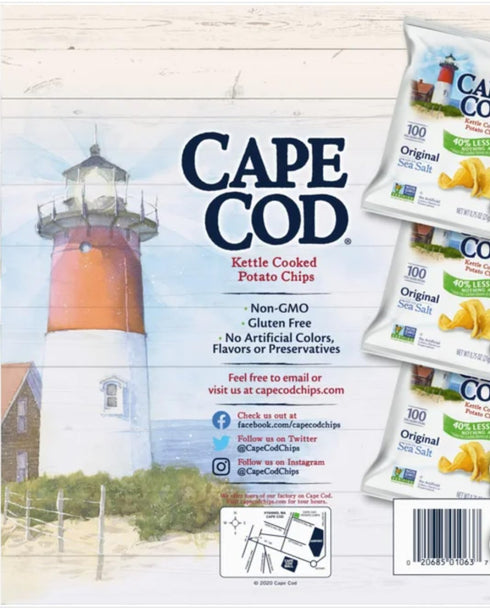 Cape Cod 0.75 oz, 24 Kettle Cooked Potato Chips, Original, ct