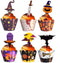 48 Pieces Halloween Cupcake Toppers Kit for Halloween Cake Decoration with Cupcake Wrappers