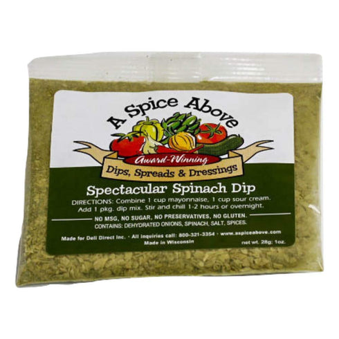 Bek Brands 8 Pack Packets A Spice Above Variety of Dips, Gluten Free, Mixed Seasonings for Easy, Quck-to-Make Appetizer