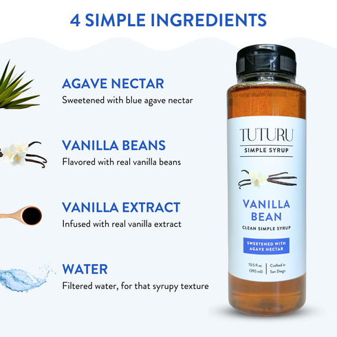 13.5 oz (2 Pack) Spring Syrup Bundle - Lavender Simple Syrup and Vanilla Simple Syrup for Coffee, Cocktails, Matcha